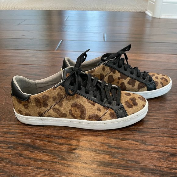 Cole Haan Womens Margo Brown Leopard Print Calf Hair Lace Up Sneaker Size 5 B - Picture 2 of 5